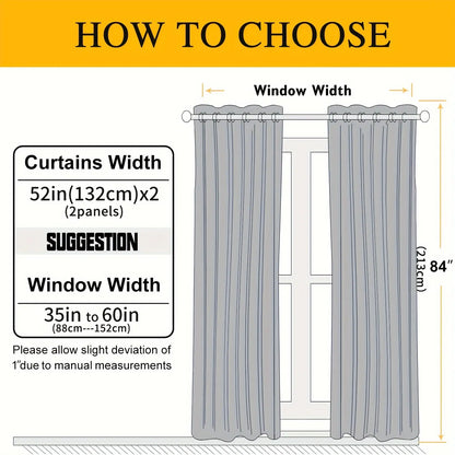 Metallic Foil Wave Blackout Curtains | Triple-Weave Thermal Grommet Panels, Set of 2 | Six Colours, 63" & 84" Drops
