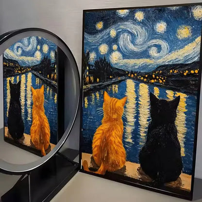 Your Own Van Gogh Masterpiece: Starry Night Over the Rhone 5D Full Drill Rhinestone Diamond Art Kit for Wall Decor