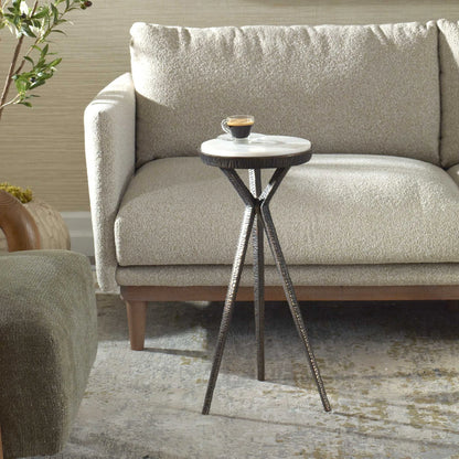 White Marble Accent Table