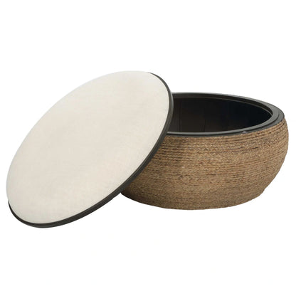 Straw Storage Ottoman / Coffee Table