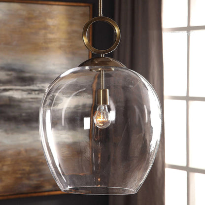 Large Blown Glass 1 Light Pendant