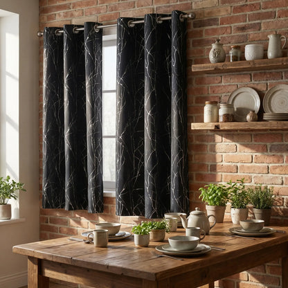 Curtain Club's 2-Piece 34x63 Inch Blackout Tree Branch Drapes - Thermal Grommet Window Treatments for Living Room and Bedroom