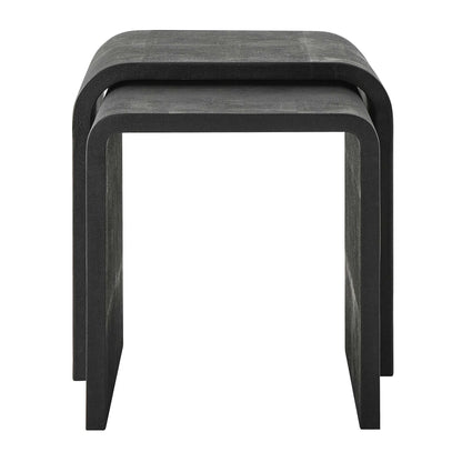 Faux Shagreen Nesting Side Tables, Set of 2