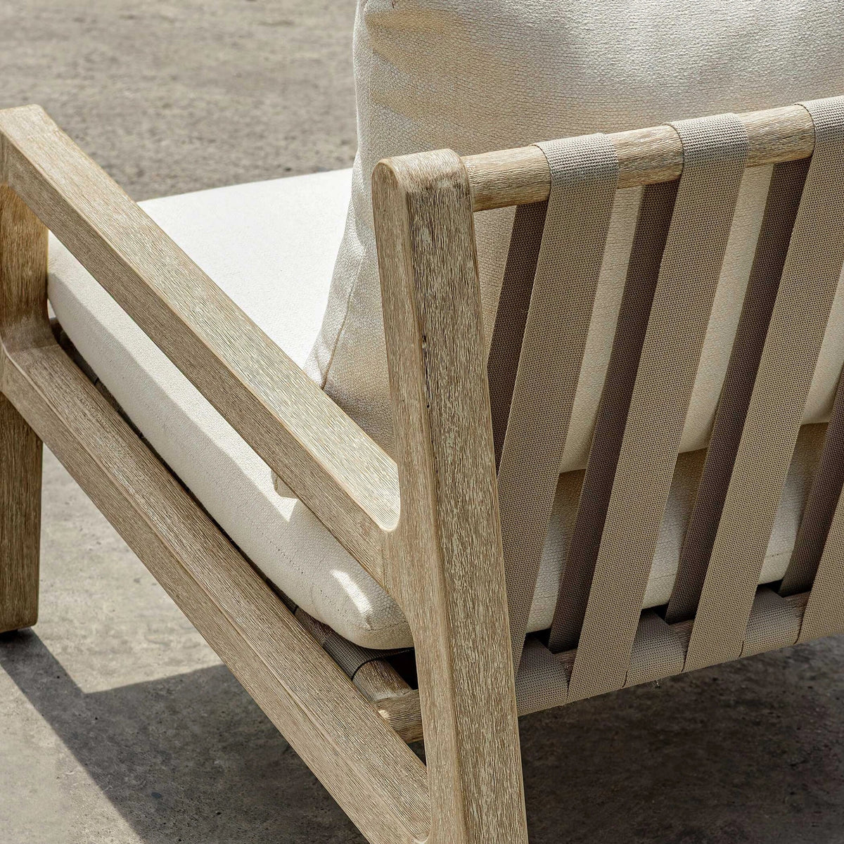 Strap-Accented Outdoor Lounge Chair