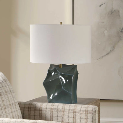 Faceted Smoky Bronze Table Lamp