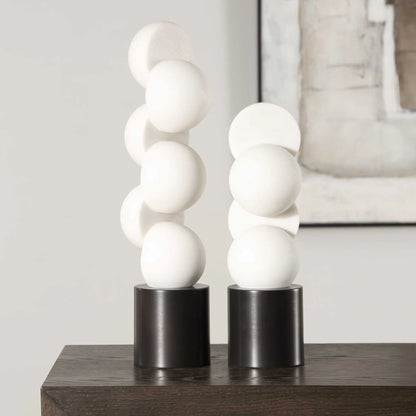 White Sculptures Set of 2