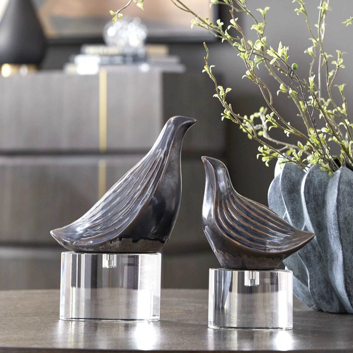 Nesting Bird Sculptures, Set of 2