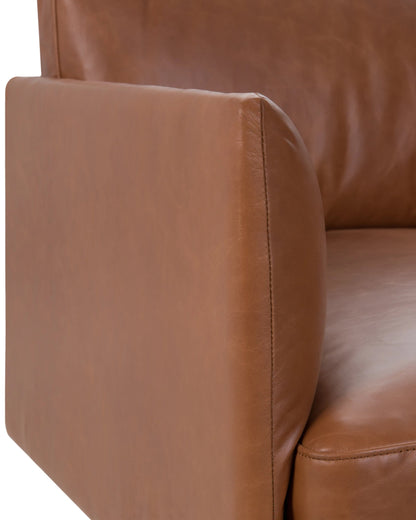 Toriko - Toriko Lounge Chair, Tan Premium Leather | FINAL SALE