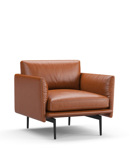 Toriko - Toriko Lounge Chair, Tan Premium Leather | FINAL SALE