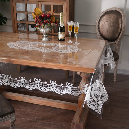 Protect Your Dining Experience with the Artbloss Vintage Clear Table Cover - Oilspill Proof PVC Tablecloth