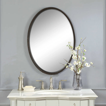 Beaded Oval Mirror
