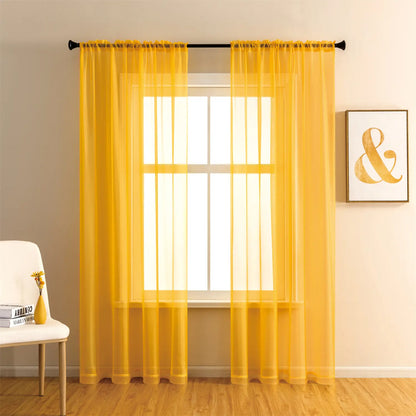 Sheer Curtains for Soft Light Filtering - 2 Rod Pocket Panels in Natural Style for Any Room