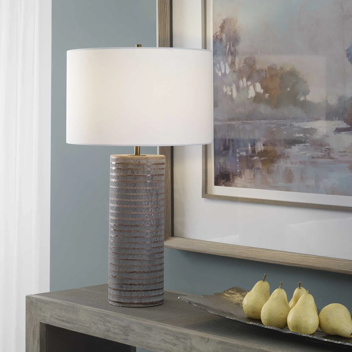 Gray Table Lamp