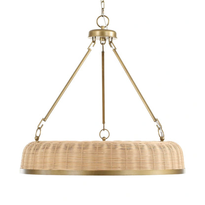 9 Light Round Wicker Pendant