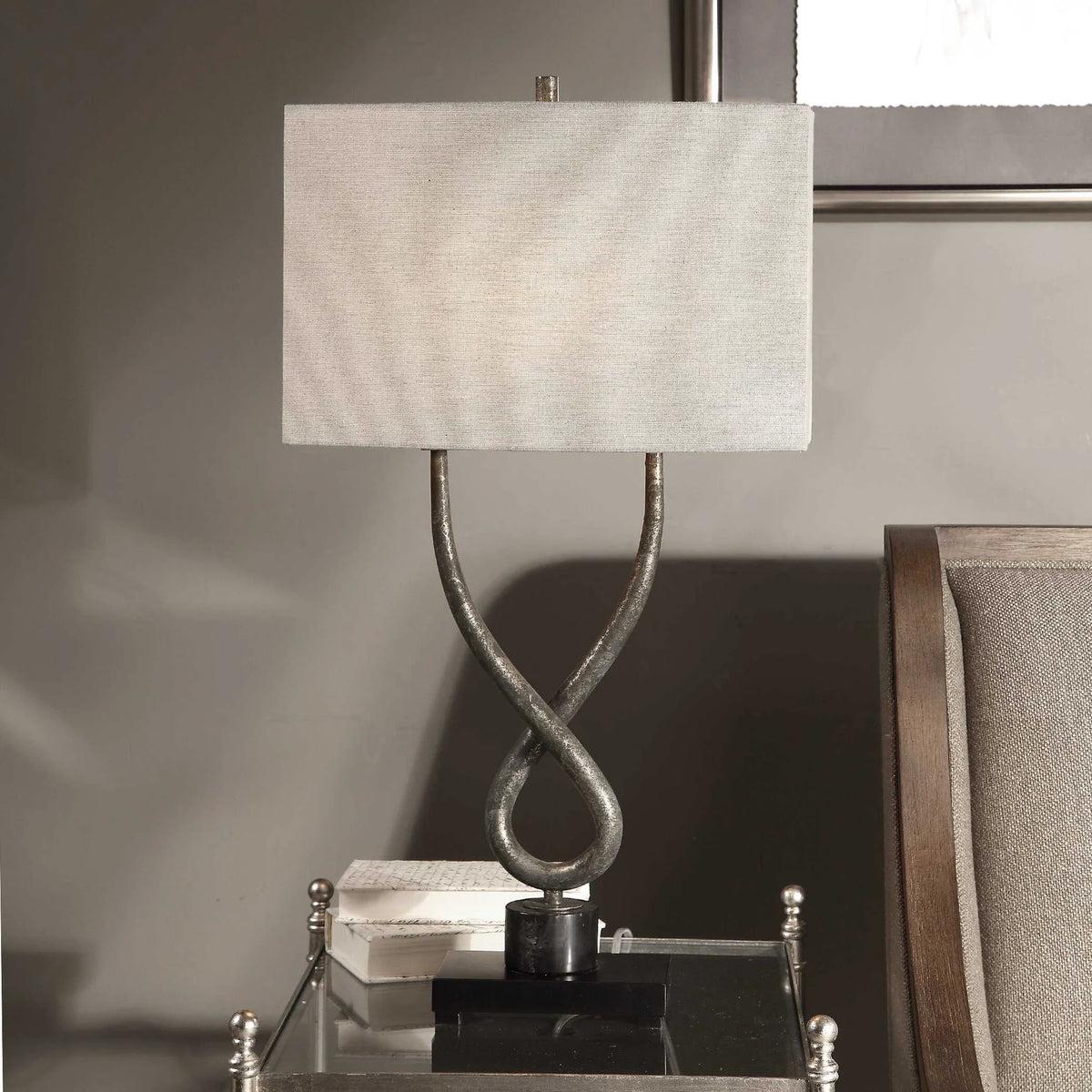 Aged Silver Lamp