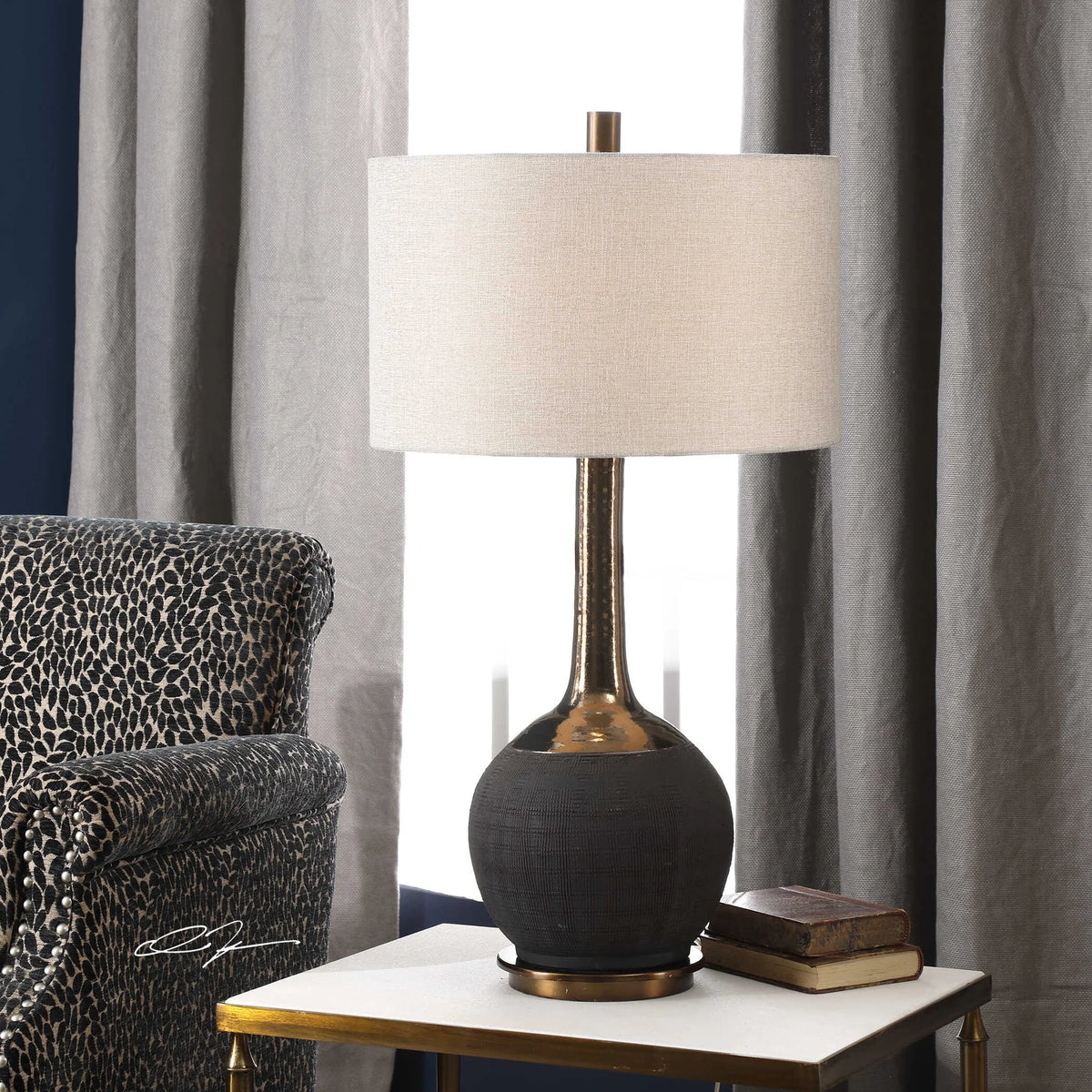 Textured Black Lamp