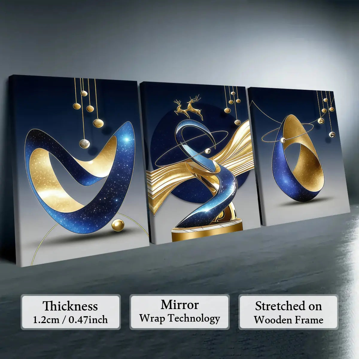 Elevate Your Space with Our 3-Piece Wooden-Frame Canvas Print Set – Stunning Geometric Pattern for Modern Home Decor!
