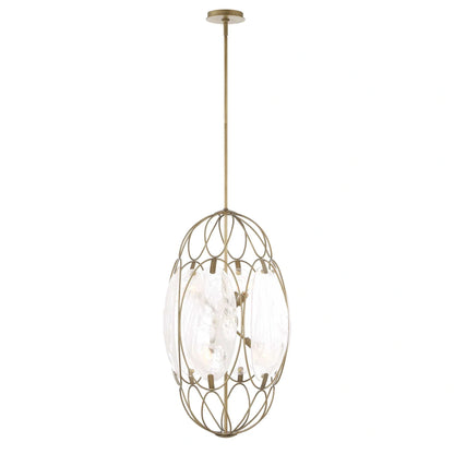 6 Light Glass Panel Pendant