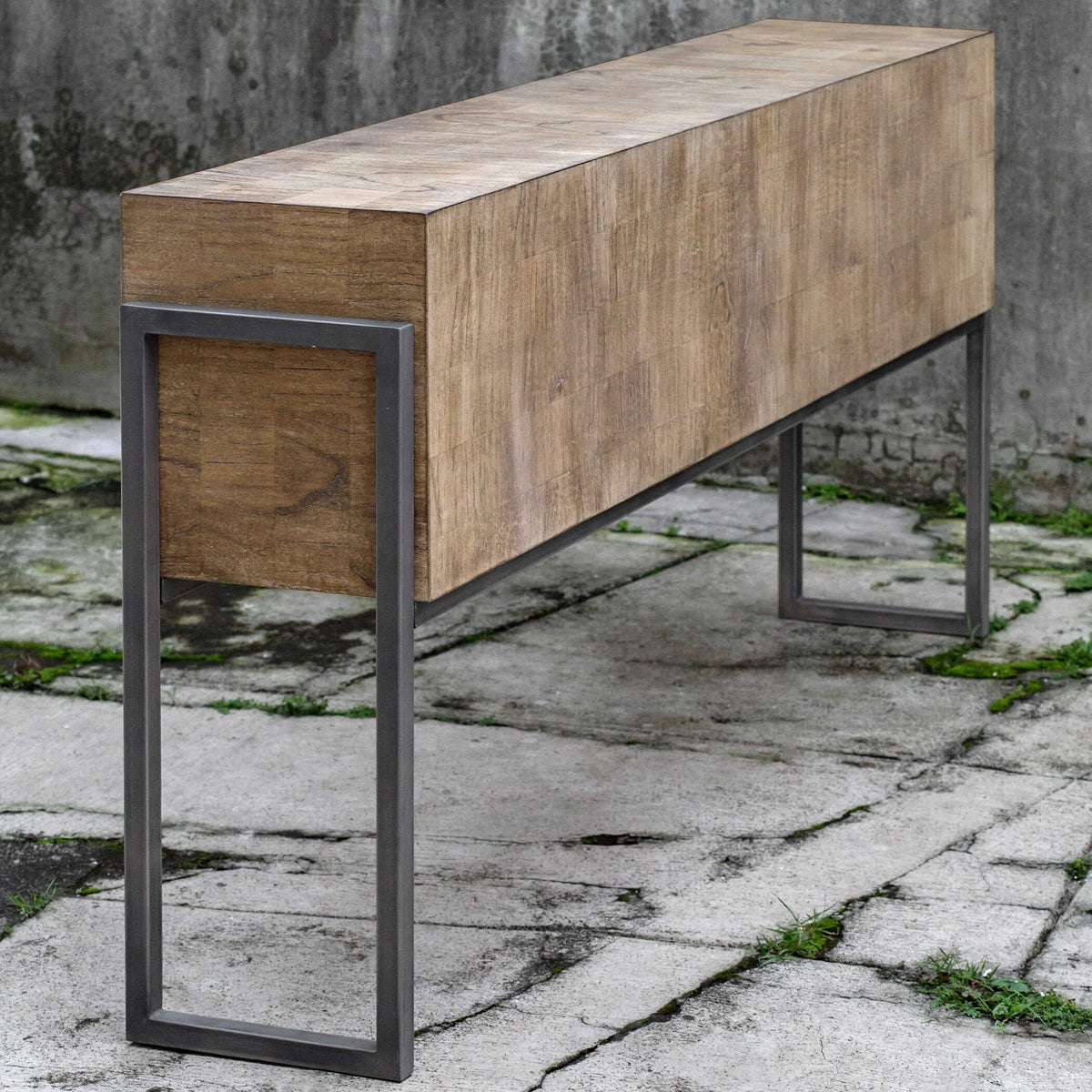 Layered Veneer Console Table