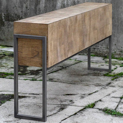 Layered Veneer Console Table