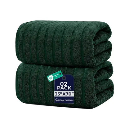 Dan River Unisex 2-Pack Jumbo Organic Cotton Bath Sheets - 35×70 in Thick, Fast-Drying, Spa-Quality Towels