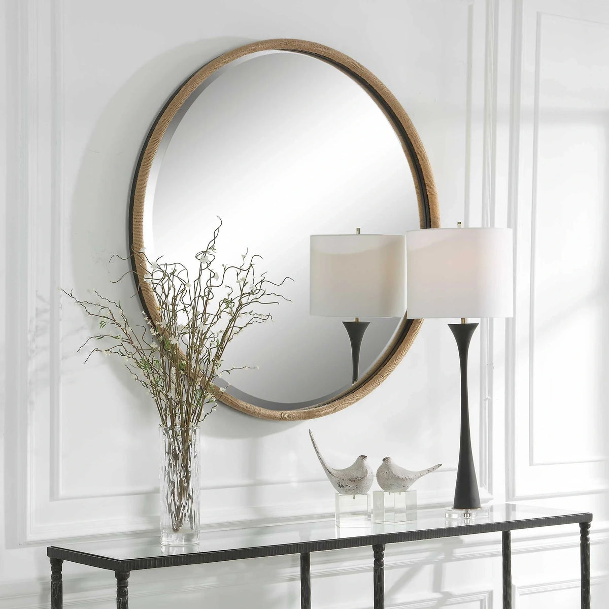 Rope-Wrapped Round Mirror