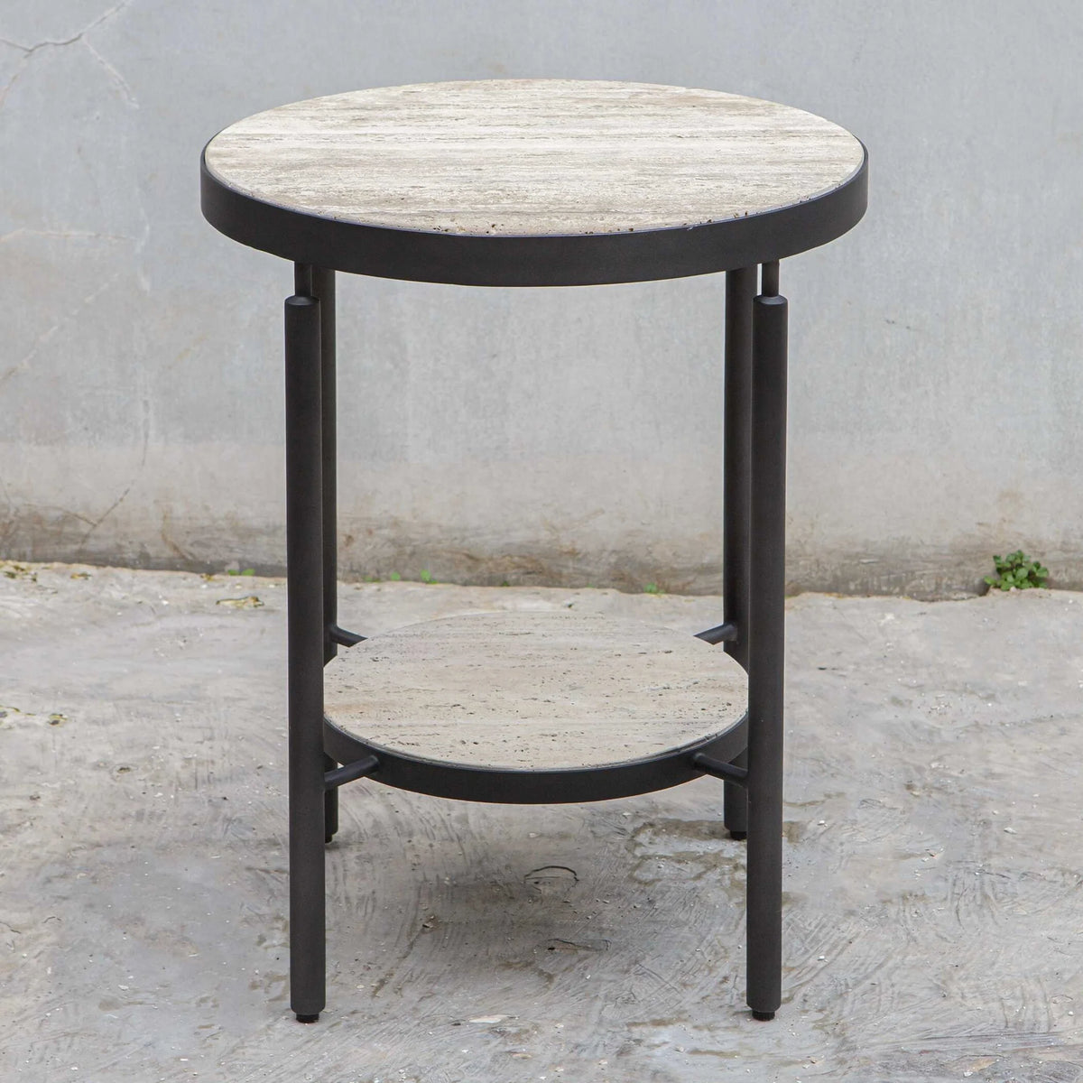 Travertine Side Table