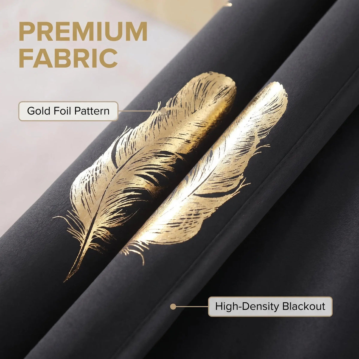 2 Panels of 52"x84" Foil Metallic Printed Grommet Blackout Curtains - Thermal Insulated Drapes for Privacy and Comfort