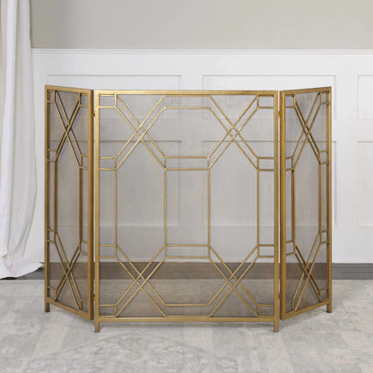 Gold Fireplace Screen