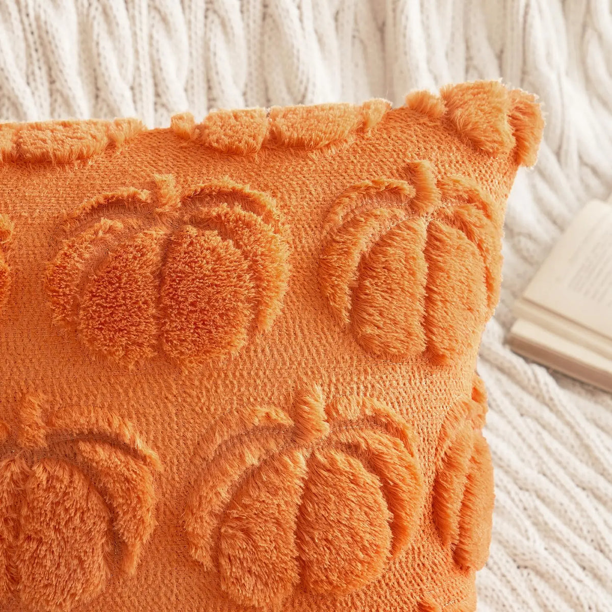 Set of 2 Fall Throw Pillow Covers 18X18 Pumpkin Design – Autumn Decor for Sofa, Couch & Porch