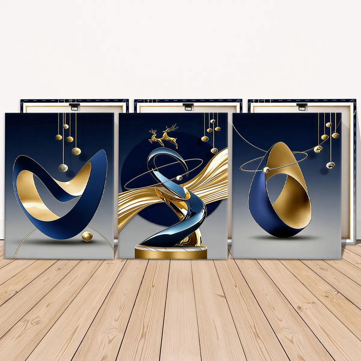 3-Piece Wooden-Frame Canvas Print Set