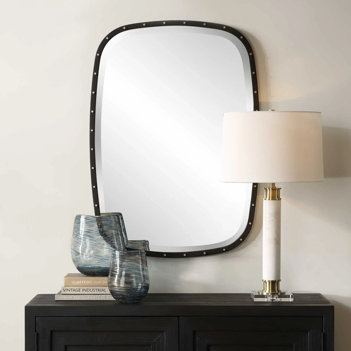 Industrial Round Mirror
