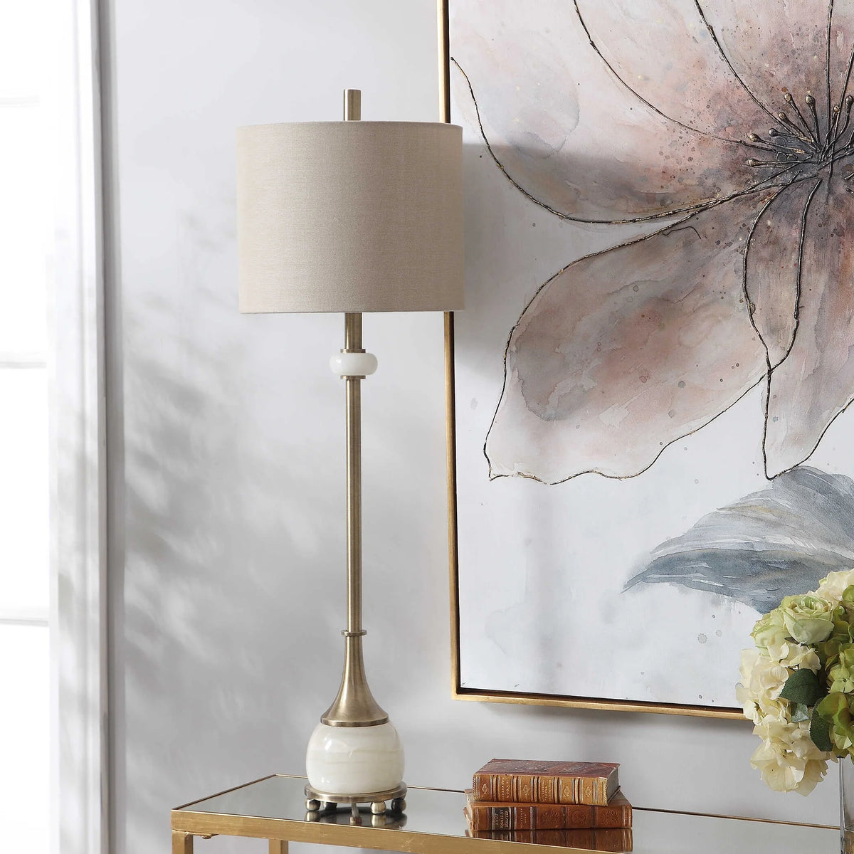 Plated Brass Buffet Lamp