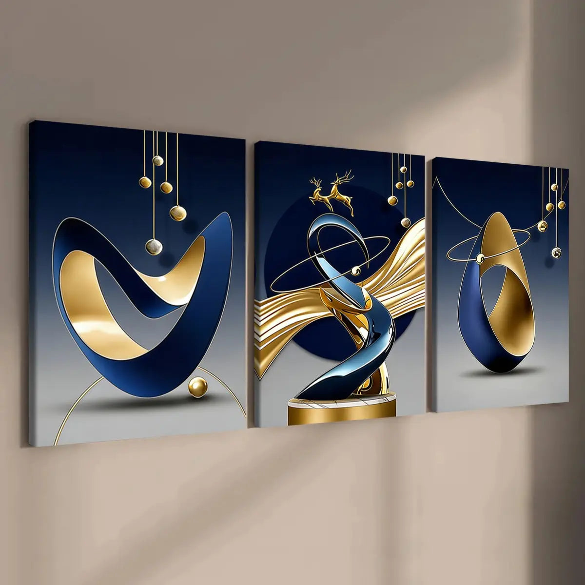 3-Piece Wooden-Frame Canvas Print Set