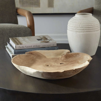 Live-Edge Teak Outdoor Bowl