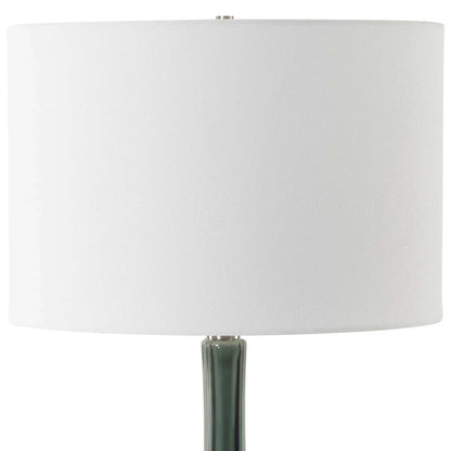 Green Glass Table Lamp