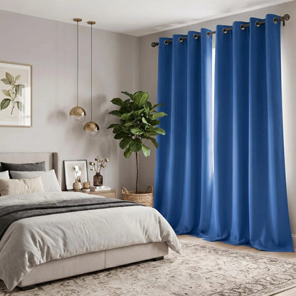 Luxurious 2-Panel 52"x84" Grommet Blackout Curtains - Thermal Insulated, Noise Reducing Drapes for Ultimate Comfort in Your Bedroom or Living Room