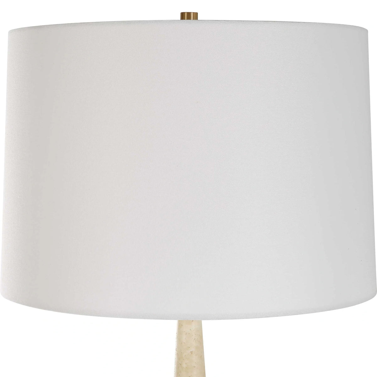 Dual Cone Travertine Table Lamp