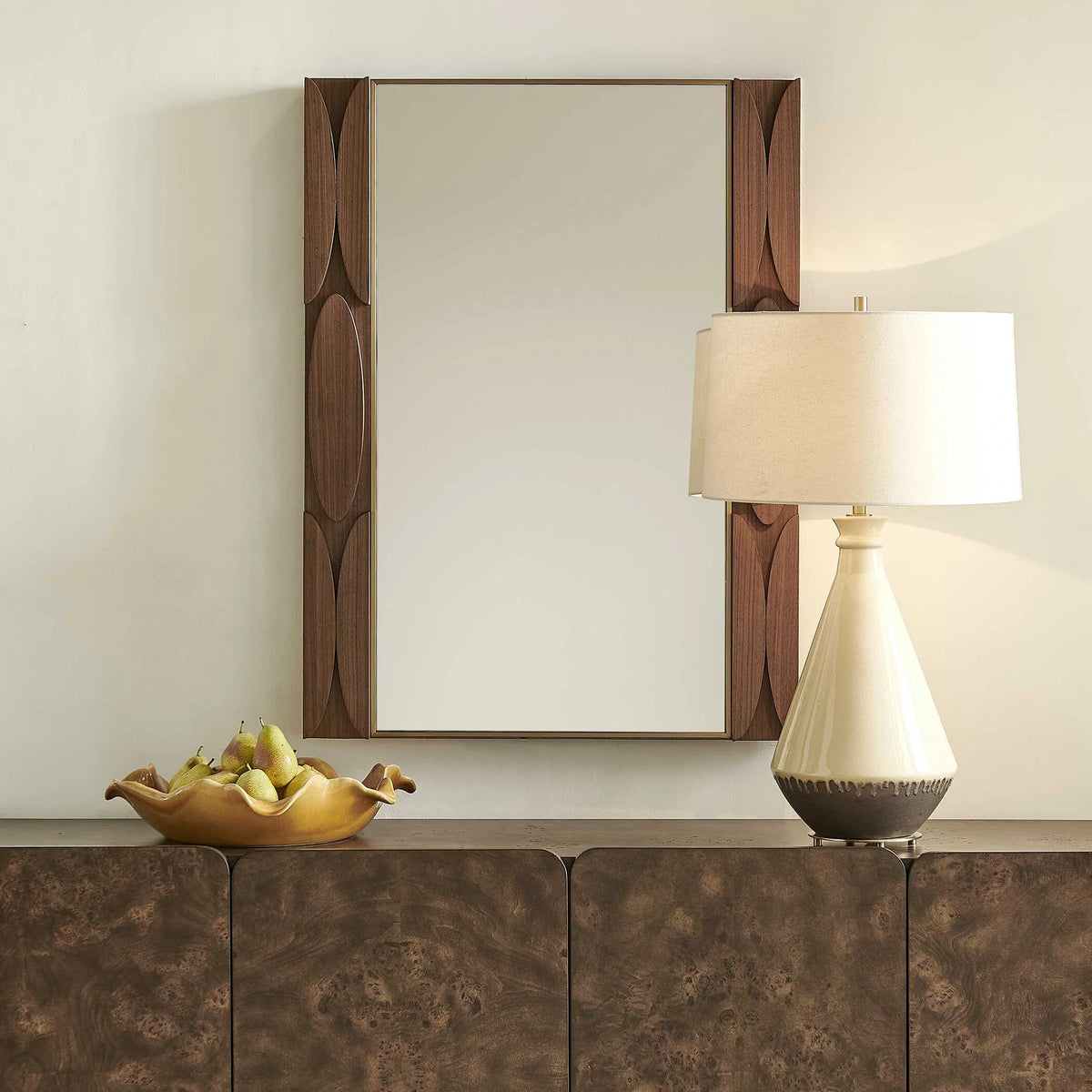 Mid-Century Wood Mirror