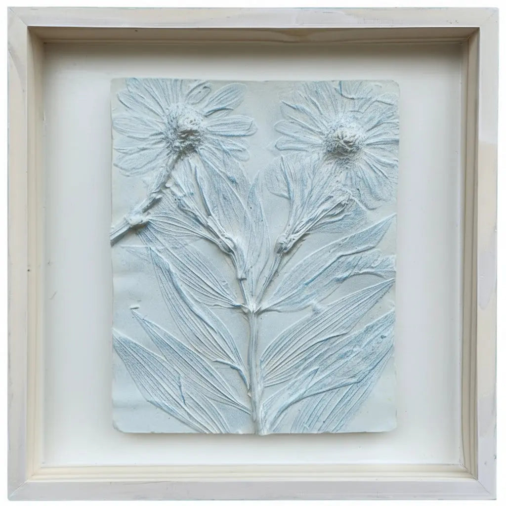 Peruvian Lily & Daisies Plaster Wall Art – A Breath of Fresh Garden Air for Your Home