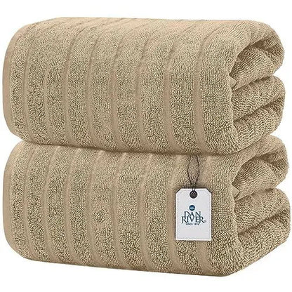 Dan River Unisex 2-Pack Jumbo Organic Cotton Bath Sheets - 35×70 in Thick, Fast-Drying, Spa-Quality Towels