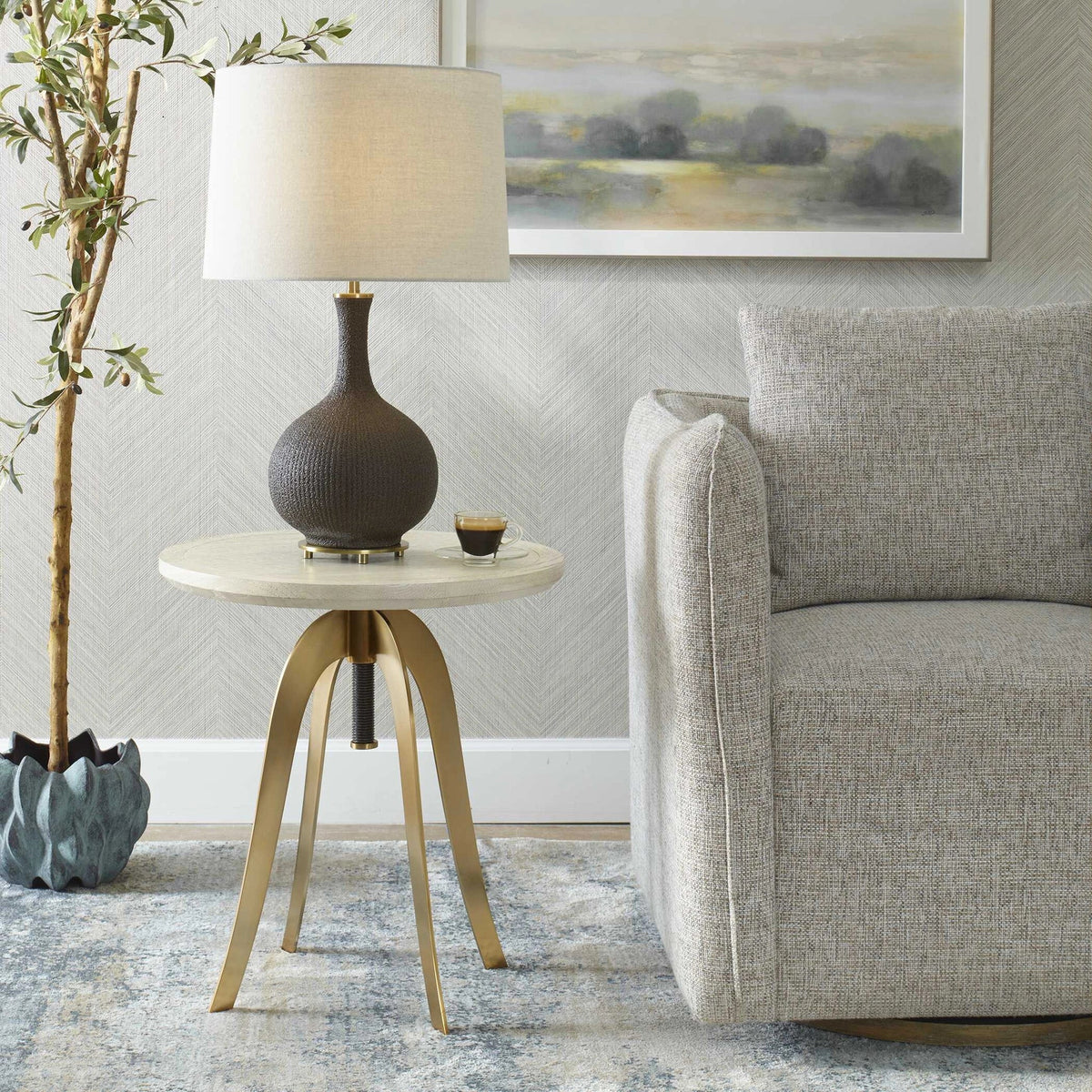 Oak Adjustable Accent Table