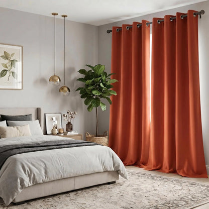 2-Panel Grommet Blackout Curtains - 52"x84" Thermal Insulated Drapes for Light Control and Noise Reduction