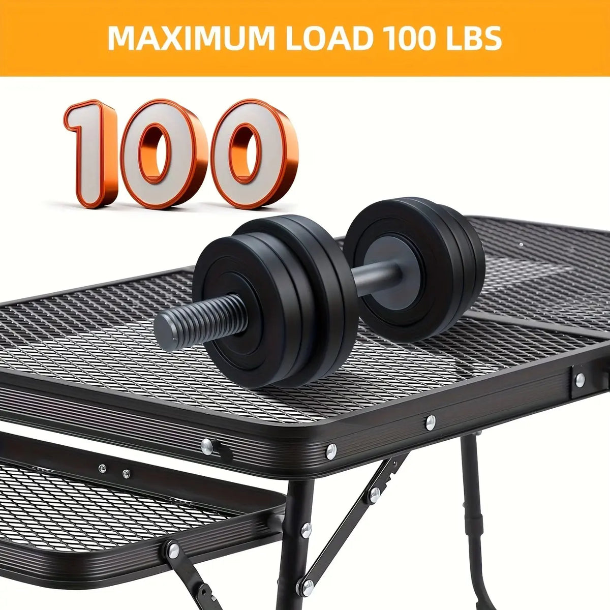 Miaoli Folding Mesh Table | Height-Adjustable, Single or Dual-Wing | Two Sizes