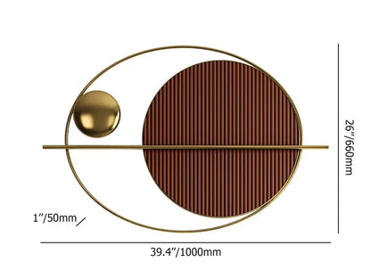 Homary Oval Iron Geometric Wall Art | Assembled Disc Relief Metal Wall Décor | No Assembly Required