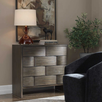 4 Drawer Brown Finish Chest
