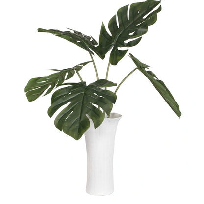 Monstera White Vase Centerpiece