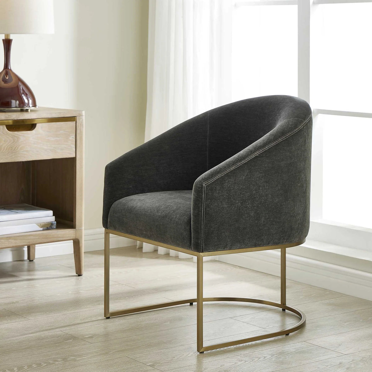 Curved Steel Dining Chair