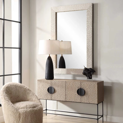 Ivory Stone Mirror