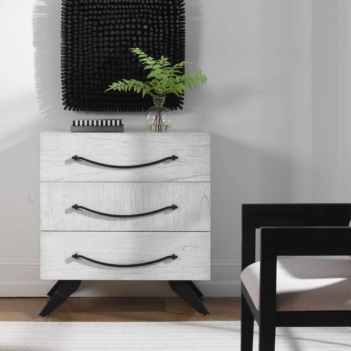 3 Drawer White Chest